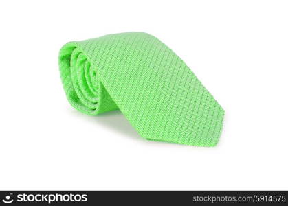 Elegant silk male tie ( necktie ) on white