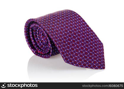 Elegant silk male tie ( necktie ) on white