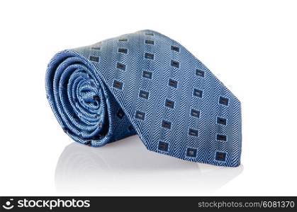 Elegant silk male tie ( necktie ) on white