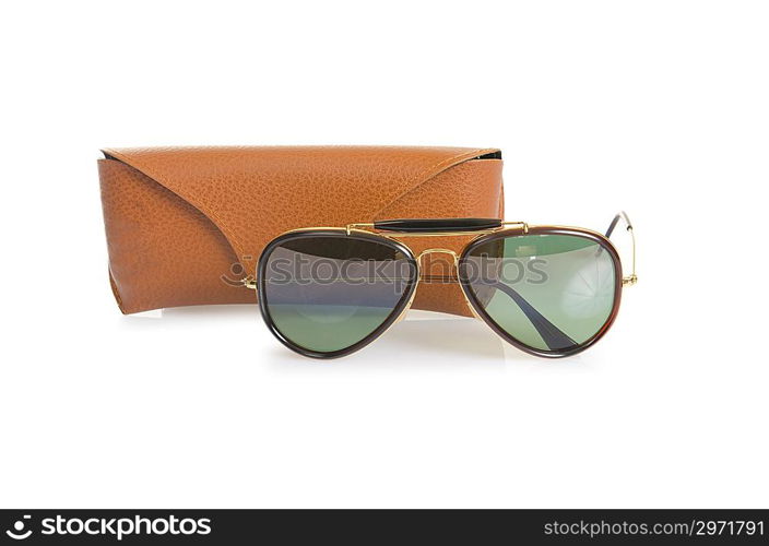 Elegant sunglasses isolated on the white