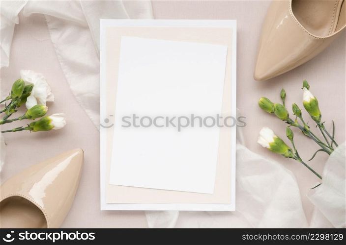 elegant wedding invitation with high heels