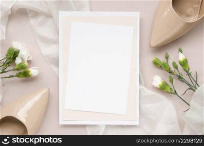 elegant wedding invitation with high heels