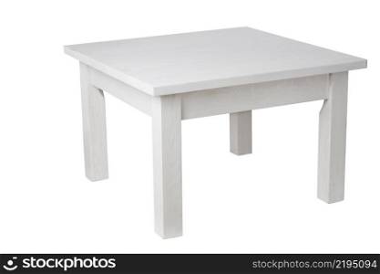 Elegant white table, with clipping path. Elegant white table