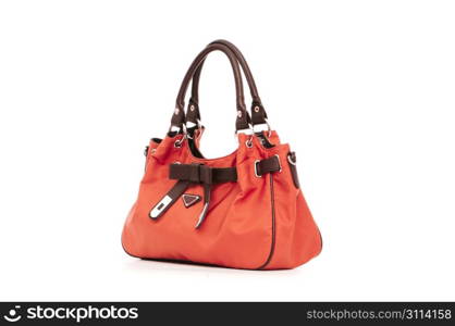 Elegant woman bag on white