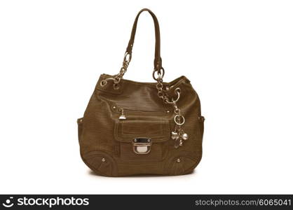 Elegant woman bag on white