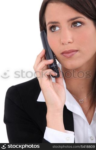 Elegant woman on phone