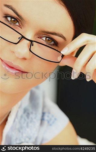 Elegant woman wearing eyeglasses