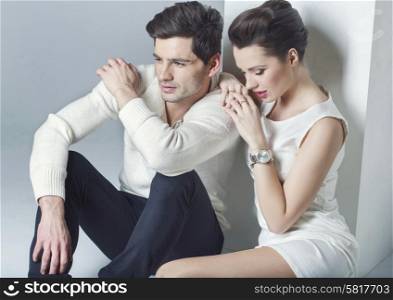 Elegant young couple having a break