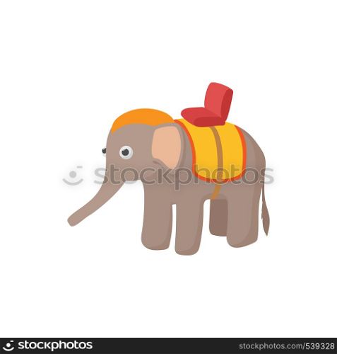 Elephant icon in cartoon style on a white background. Elephant icon in cartoon style
