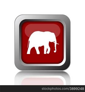 Elephant icon. Internet button on white background