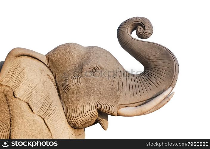 Elephant statue isolated on white background is, Readily available in Thailand