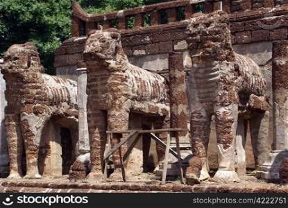 Elephants in wat Chang Lom, Si atchanalai, Thailand