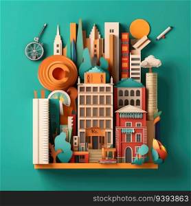 Elevate Education Celebrate Back to School with a Stunning 3D Paper Cut Craft Illustration. for print, website, poster, banner, logo, celebration
