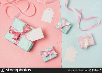 elevated view gifts blank tags ribbon