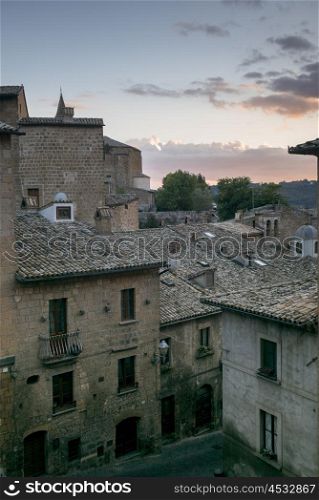 Elevated view of buildings, Orvieto, Terni Province, Umbria, Italy