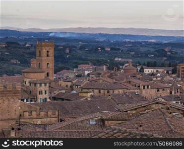 Elevated view of cityscape, Siena, Tuscany, Italy