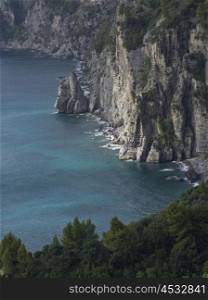 Elevated view of coast, Amalfi Coast, Salerno, Campania, Italy