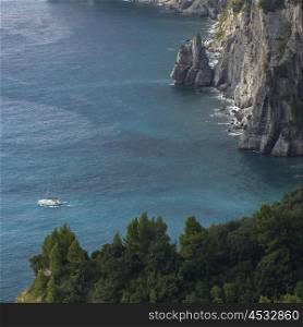 Elevated view of coastline, Amalfi Coast, Salerno, Campania, Italy