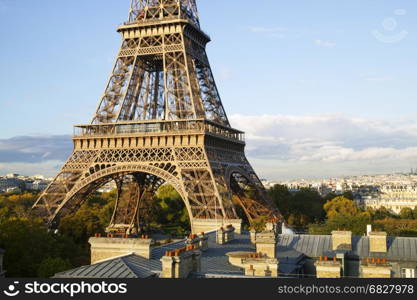 Elevated view of the Eiffel Tower during the day,