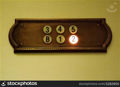 Elevator floor numbers.