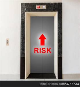 elevator with way to risk, business conceptual