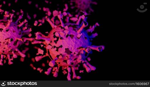 Eliminate of coronavirus. Corona virus breaking up into pieces. Treatment, vaccine or drug concept. 3D rendering.