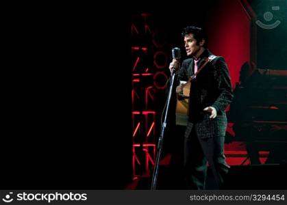 Elvis Presley impersonator performing in Branson, Missouri, U.S.A.