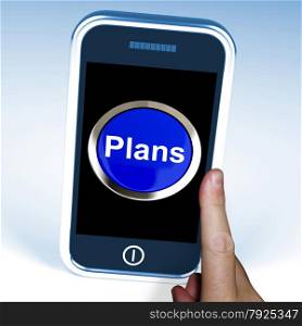 Email Button On Mobile Shows Emailing Or Contacting. Plans On Phone Showing Objectives Planning And Organizing