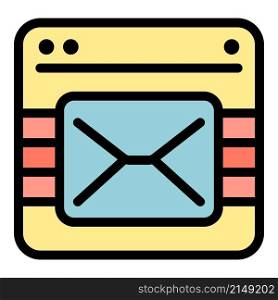 Email campaign icon. Outline email campaign vector icon color flat isolated. Email campaign icon color outline vector