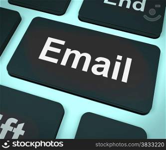 Email Computer For Emailing Or Contacting. Email Computer Shows Emailing Or Contacting