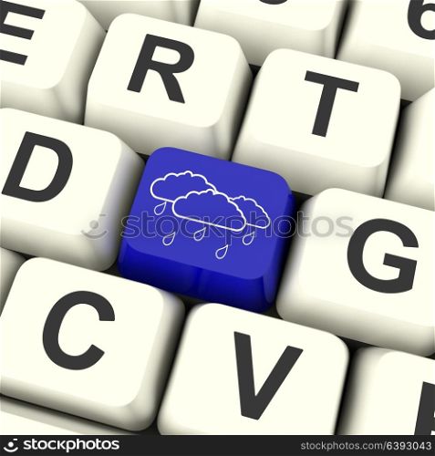 Email Computer Key For Emailing Or Contacting. Showers Key Meaning Rain Rainy Weather