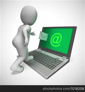 Email concept icons means electronic mail correspondence using internet. Sending messages online means quick communications - 3d illustration