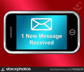 Email Envelope On Mobile Shows Message Received. Email Envelope On Mobile Phone Showing Message Received