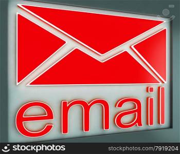 Email Sign Button Shows Online Contact Or Electronic Mailbox