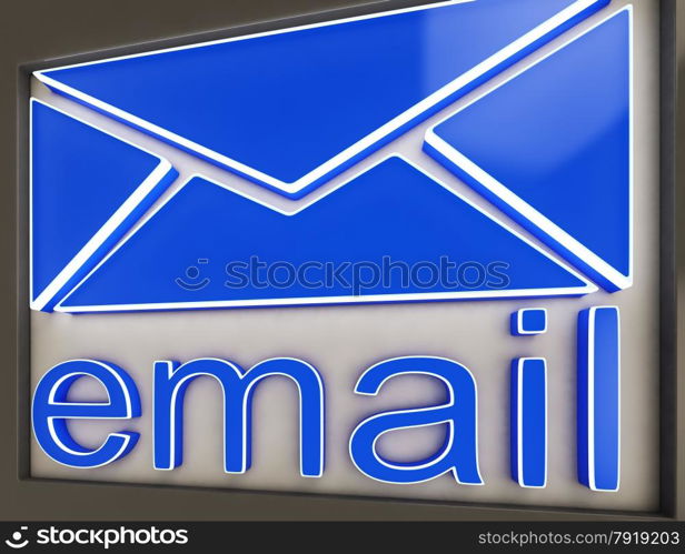 Email Sign Button Shows Online Correspondence Or Internet Mailing