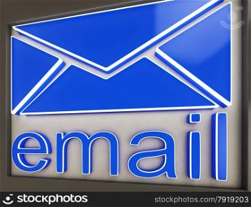 Email Sign Button Shows Online Correspondence Or Internet Mailing