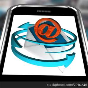 . Email Sign On Smartphone Showing Receiving Messages And Online Communication