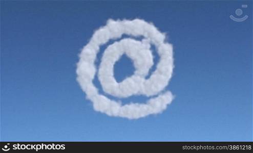 email symbol made of clouds