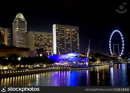 Embankment of Singapore in the evening