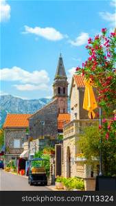 Embankment of the city of Perast. Montenegro