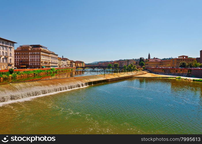 Embankment of the River Arno in the Italian City of Florence