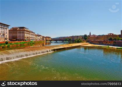Embankment of the River Arno in the Italian City of Florence
