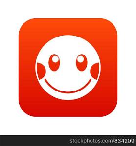 Embarrassed emoticon digital red for any design isolated on white vector illustration. Embarrassed emoticon digital red