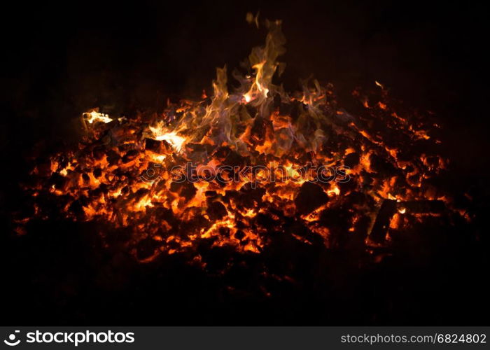 Embers fire fireplace grill fire flame, black background