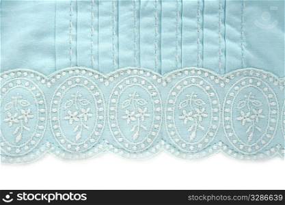 embroidery truquoise fabric white flower design pattern