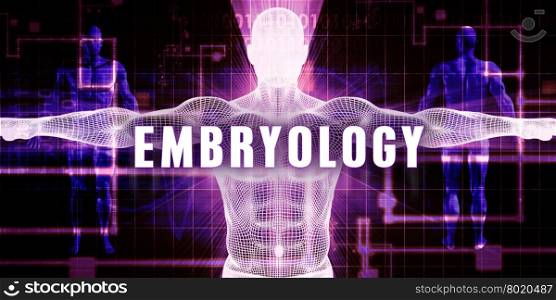 Embryology as a Digital Technology Medical Concept Art. Embryology