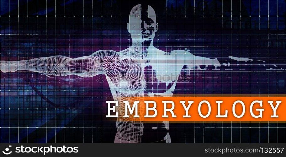 Embryology Medical Industry with Human Body Scan Concept. Embryology Medical Industry