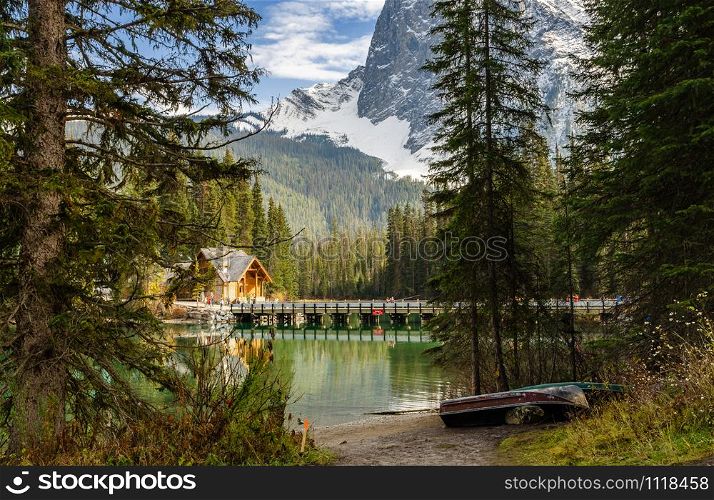 Emerald Lake with Rocky mountain in Yoho National Park, British Columbia, Canada