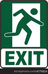 Emergency Exit Sign vector image dark green and white