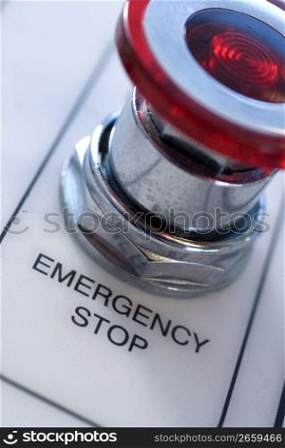 Emergency stop button, close-up